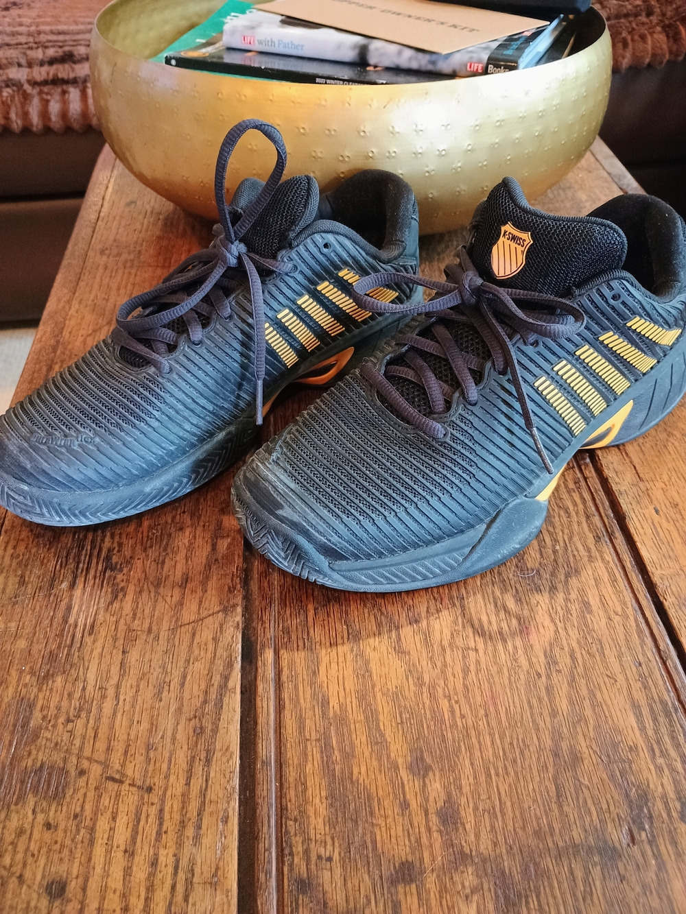 K-Swiss Kids Black and Yellow Athletic Sneakers